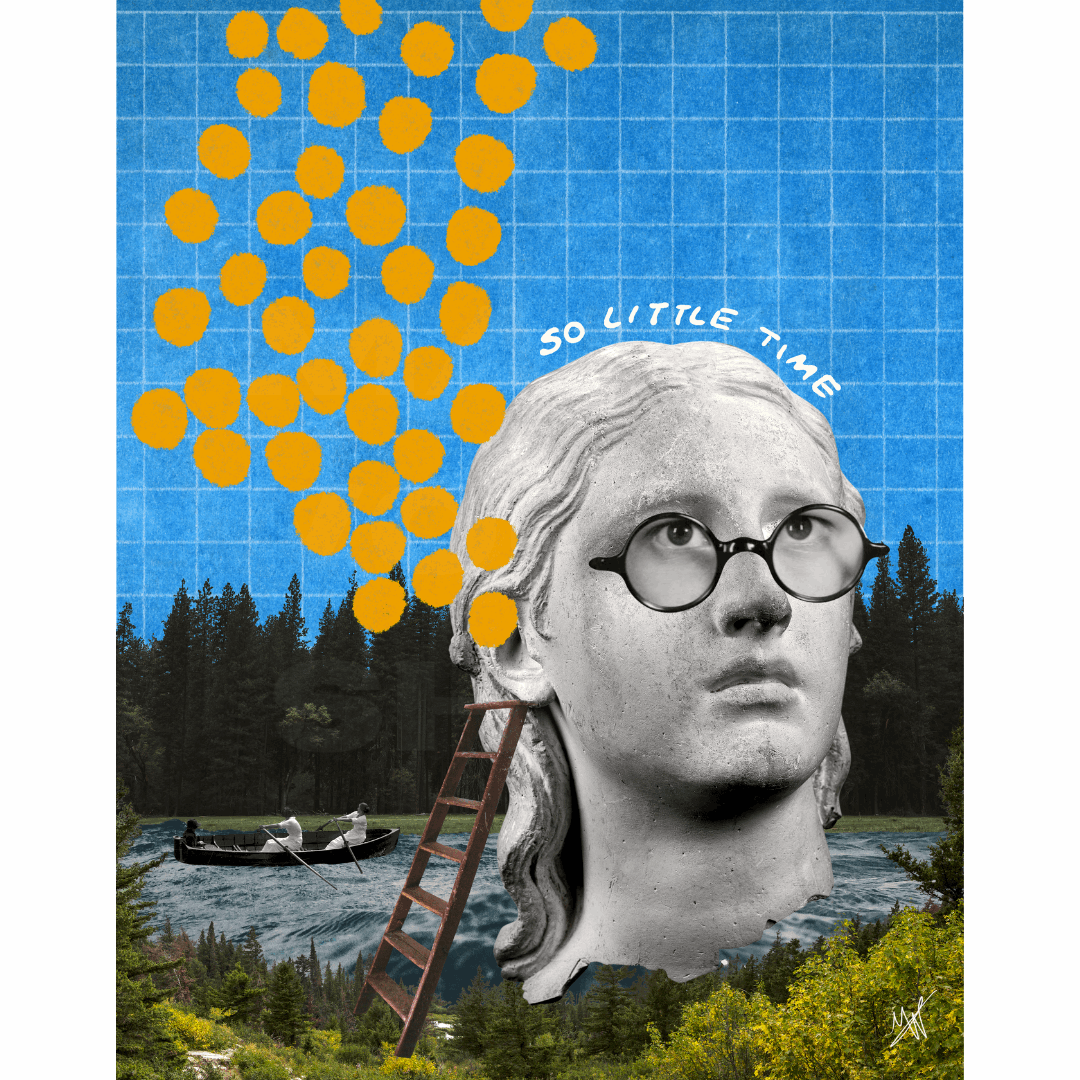 So Little Time On The Lake Front Mixed Media Digital Collage Print