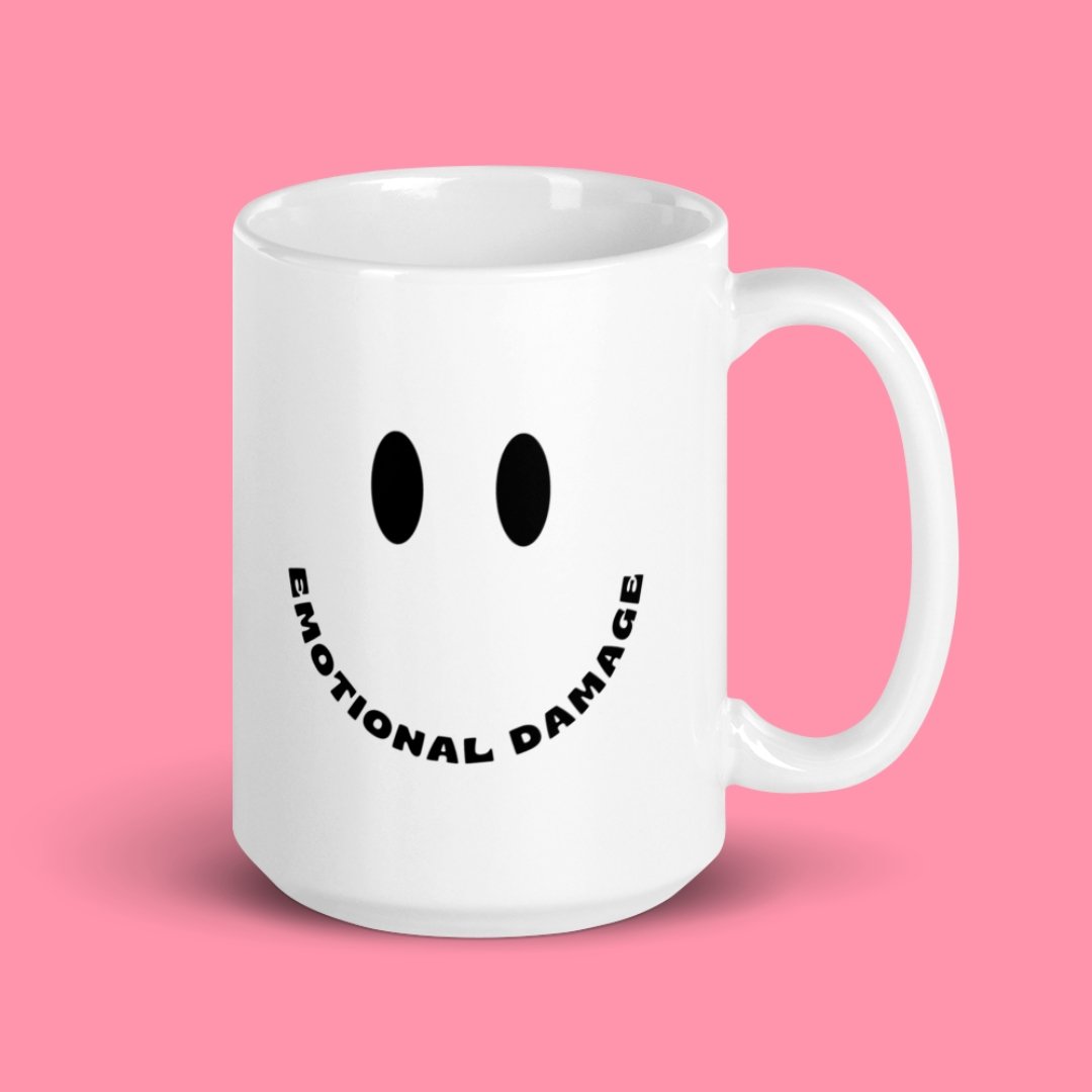 Smiley Face Emotional Damage Meme Mug m a d s w o r l d 15 oz
