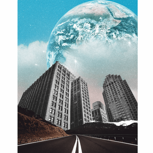 Life on Another Planet Surreal Collage Art Print