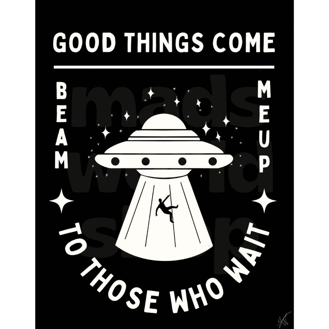 Beam Me Up UFO Art Print - Prints - M A D S W O R L D S H O P