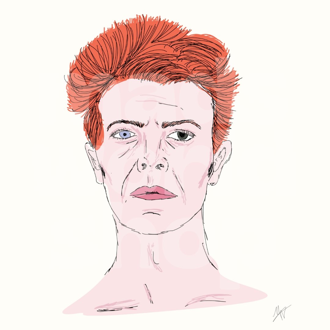 Bowie Digital Art Print - Prints - M A D S W O R L D S H O P