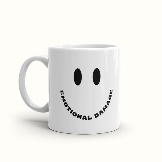 Smiley Face Emotional Damage Meme Mug  m a d s w o r l d 11 oz  