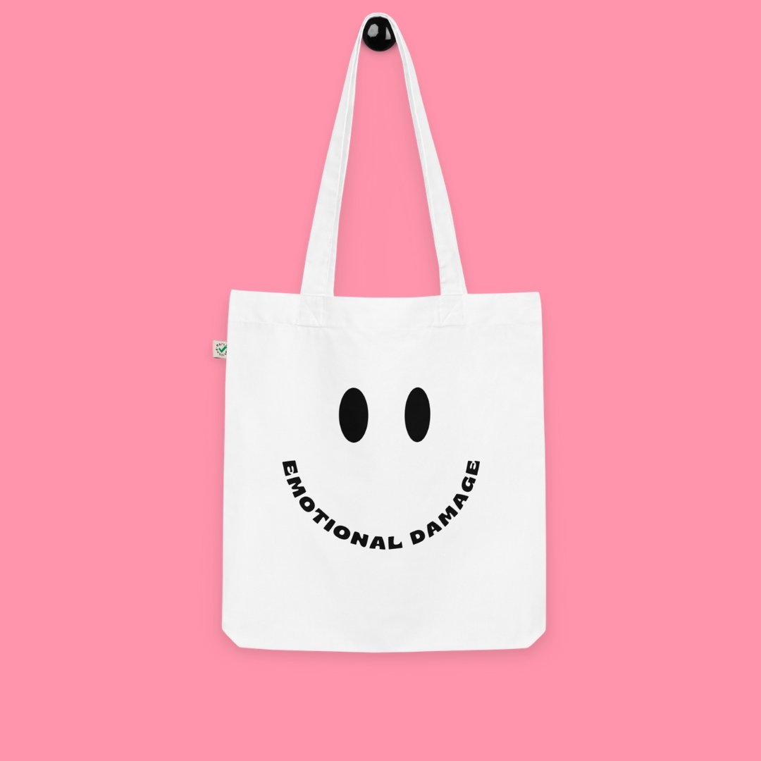 Smiley Face Emotional Damage Meme Organic Tote Bag  m a d s w o r l d   