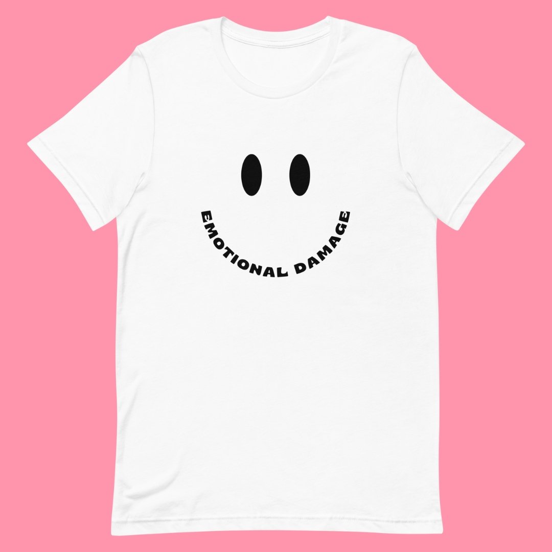 Smiley Face Emotional Damage Meme T-Shirt  m a d s w o r l d   