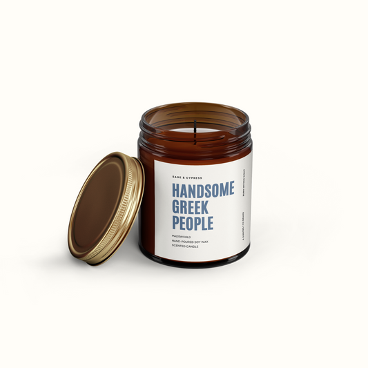 Handsome Greek Person - Sage & Cypress Scented Candle