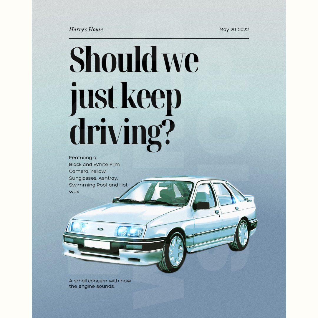 Harry Styles Keep Driving Inspired Digital Art Print Prints Madsworld Shop   