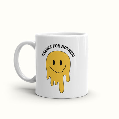 Smiley Face Thanks for Nothing Mug  m a d s w o r l d 11 oz  